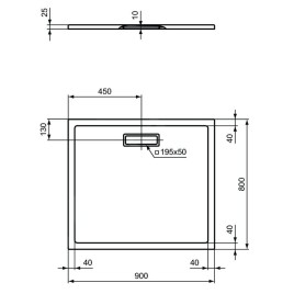 Ideal Standard Ultra Flat New - Receveur de douche 800x900 mm, blanc T448101