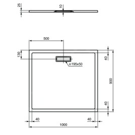 Ideal Standard Ultra Flat New - Receveur de douche 1000x900 mm, blanc T448201