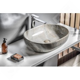 Sapho Dalma - Vasque à poser, 590x420 mm, sans trou pour robinet, grigio MM413