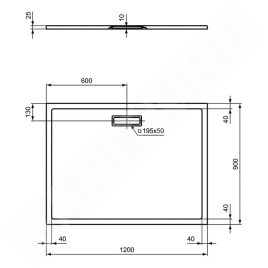 Ideal Standard Ultra Flat New - Receveur de douche 1200x900 mm, blanc T448301