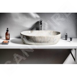 Sapho Dalma - Vasque à poser, 590x420 mm, sans trou pour robinet, grigio MM413