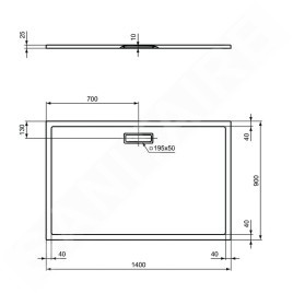 Ideal Standard Ultra Flat New - Receveur de douche 1400 x 900 mm, blanc T448401