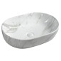 Sapho Dalma - Vasque à poser, 590x420 mm, sans trou pour robinet, carrara MM417 Sapho Dalma - Vasque à poser, 590x420 mm, sans trou pour robinet, carrara MM417