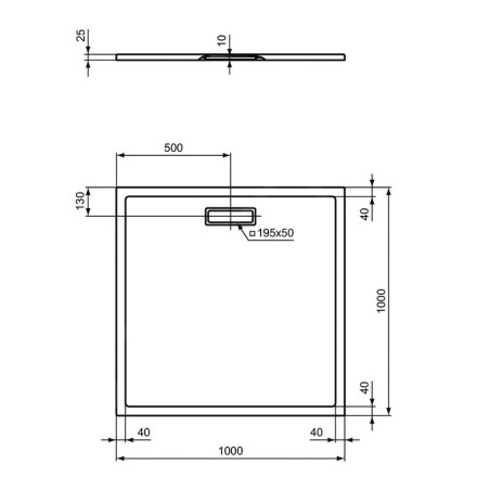 Ideal Standard Ultra Flat New - Receveur de douche 1000x1000 mm, blanc T448801