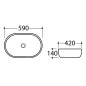 Sapho Dalma - Vasque à poser, 590x420 mm, sans trou pour robinet, carrara MM417 Sapho Dalma - Vasque à poser, 590x420 mm, sans trou pour robinet, carrara MM417
