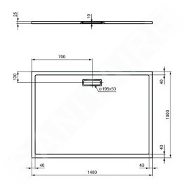 Ideal Standard Ultra Flat New - Receveur de douche 1400 x 1000 mm, blanc T449001