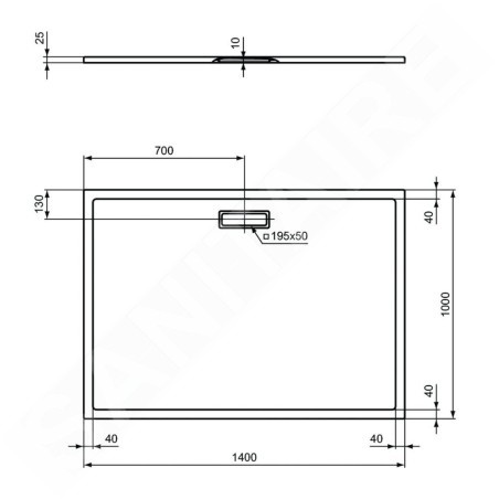 Ideal Standard Ultra Flat New - Receveur de douche 1400 x 1000 mm, blanc mat T4490V1