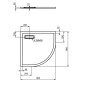 Ideal Standard Ultra Flat New - Receveur de douche, quart de cercle 800x800 mm, blanc mat T4491V1