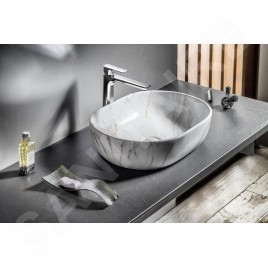 Sapho Dalma - Vasque à poser, 590x420 mm, sans trou pour robinet, carrara MM417