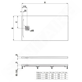 Laufen Pro - Receveur de douche 1300x800 mm, anthracite H2159550780001