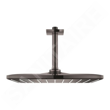 Grohe Rainshower - Douche de tête 310 Mono Cube 9.5 l/min, 1 jet, bras de douche de plafond de 142 mm, Hard Graphite 26566A00