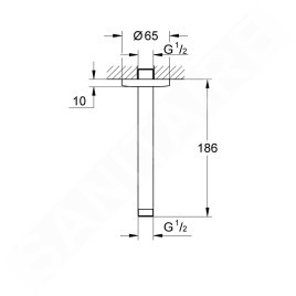 Grohe Tempesta - Bec de plafond de 186 mm, chrome 27559000