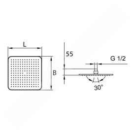 Laufen Accessoires de douche - Douche de tête, 202x202 mm, inox HF504720100000