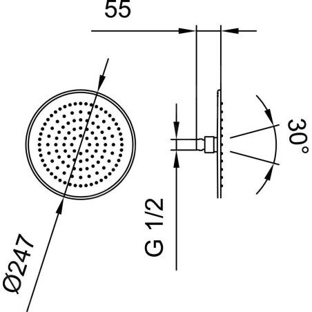 Laufen Accessoires de douche - Douche de tête, diamètre 247 mm, inox HF504724100000