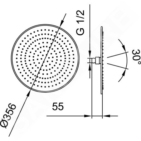 Laufen Accessoires de douche - Douche de tête, diamètre 356 mm, inox HF504726100000