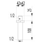 Laufen Quadriga - Bras de douche de plafond, 100 mm, inox HF960099100001