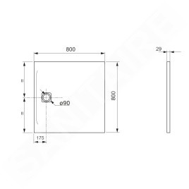 Laufen Pro - Receveur de douche 800x800 mm, noir mat H2109500800001