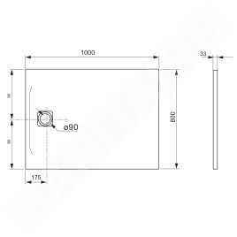 Laufen Pro - Receveur de douche 1000x800 mm, noir mat H2109510800001