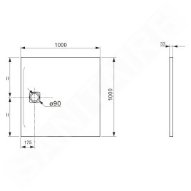 Laufen Pro - Receveur de douche 1000x1000 mm, noir mat H2119520800001