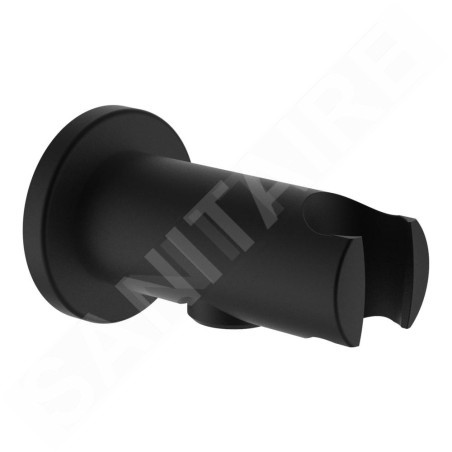 Laufen Accessoires de douche - Coude de douche avec support, noir mat HF504778428000