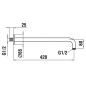 Laufen Accessoires de douche - Bras de douche mural, 420 mm, noir mat HF960109428001