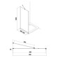 Jika Cubito Pure - Paroi latérale fixe 900 mm, Jika perle Glass, argent/verre transparent H2974220026681