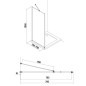 Jika Cubito Pure - Paroi latérale fixe 800 mm, Jika perla Glass, argent/verre transparent H2974210026681