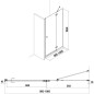 Jika Cubito Pure - Porte de douche rabattable 1000 ????mm, gauche, Jika Perla Glass, argent/verre clair H2544240026681