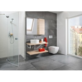 Jika Cubito Pure - Porte de douche rabattable 900 ????mm, droit, Jika Perla Glass, argent/verre clair H2544230026681