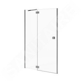Jika Cubito Pure - Porte de douche rabattable 900 ????mm, gauche, Jika Perla Glass, argent/verre clair H2544220026681