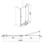 Jika Cubito Pure - Porte de douche rabattable 800 ????mm, droit, Jika Perla Glass, argent/verre clair H2544210026681