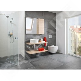 Jika Cubito Pure - Porte de douche rabattable 800 ????mm, droit, Jika Perla Glass, argent/verre clair H2544210026681