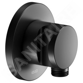 Keuco IXMO - Coude de raccordement de douche avec support, noir mat 59592370001