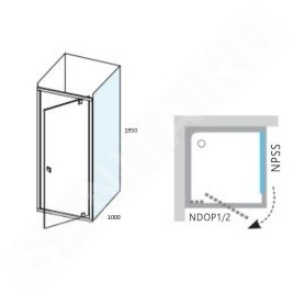 Ravak Nexty - Paroi latérale fixe 1000 mm, blanc/verre clair 90OA0100Z1