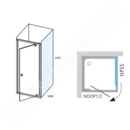 Ravak Nexty - Paroi latérale fixe 1000 mm, chrome/verre clair 90OA0C00Z1