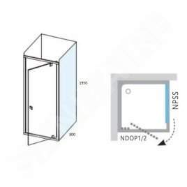 Ravak Nexty - Paroi latérale fixe 800 mm, blanc/verre clair 90O40100Z1