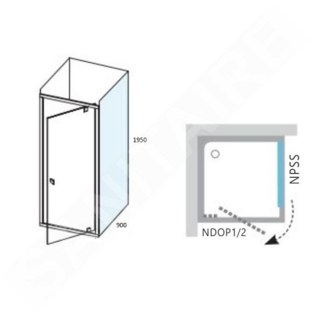 Ravak Nexty - Paroi latérale fixe 900 mm, chrome/verre clair 90O70C00Z1