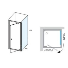 Ravak Nexty - Paroi latérale fixe 900 mm, verre satiné/clair 90O70U00Z1