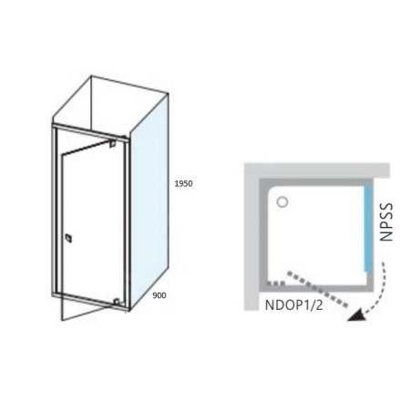 Ravak Nexty - Paroi latérale fixe 900 mm, verre satiné/clair 90O70U00Z1