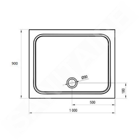 Ravak Galaxy Pro Chrome - Receveur de douche, 1000x900 mm, blanc XA04A701010