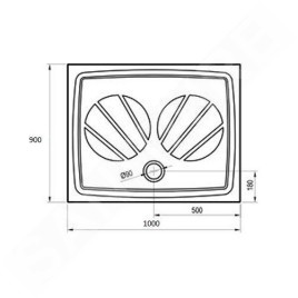 Ravak Galaxy Pro - Receveur de douche, 1000x900 mm, antidérapant, blanc XA03A701010