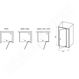 Ravak Nexty - Porte de douche pivotante 1000 mm, chrome/verre clair 03OA0C00Z1
