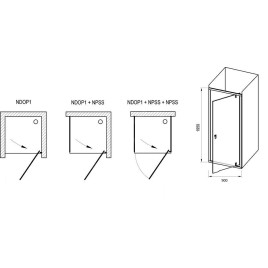 Ravak Nexty - Porte de douche pivotante 900 mm, blanc/verre clair 03O70101Z1