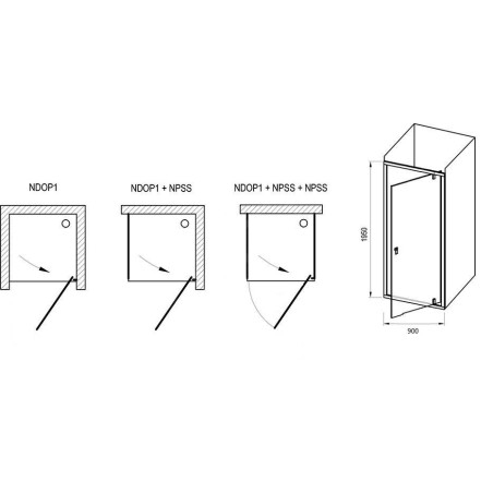 Ravak Nexty - Porte de douche pivotante 900 mm, blanc/verre clair 03O70101Z1