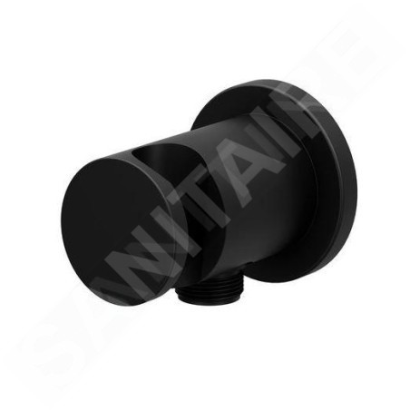 Ravak Chrome - Coude de raccordement de douche avec support, noir X07P572