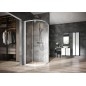 Ravak Nexty - Paroi de douche quart de rond, 1000x1000 mm, blanc/chrome/verre clair 3O6AA100Z1