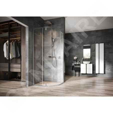 Ravak Nexty - Paroi de douche quart de rond, 1000x1000 mm, verre satiné/clair 3O6AAU00Z1