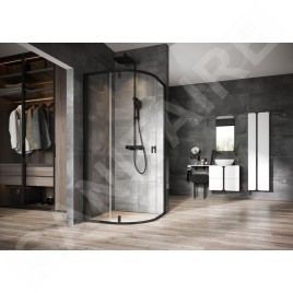 Ravak Nexty - Cabine de douche quart de cercle, 800x800 mm, noir/verre clair 3O644300Z1
