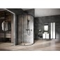 Ravak Nexty - Cabine de douche quart de cercle, 800x800 mm, noir/verre clair 3O644300Z1