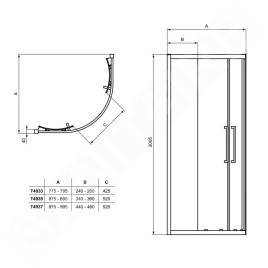 Ideal Standard i.Life - Cabine de douche 1000x1000 mm, silver bright / verre clair T4937EO